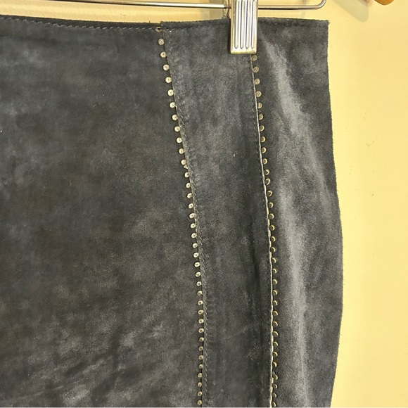 Vintage Danier Suede Midi Navy Blue Women's Pencil Skirt Size 2 - Picture 9 of 9